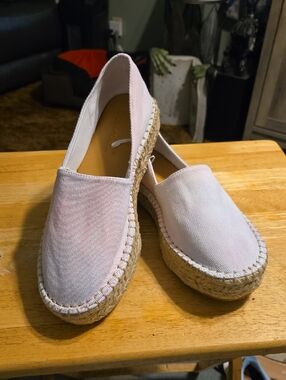 Splendid Pale Pink &Blue Tye Dyed Canvas Espadrille Slip-On